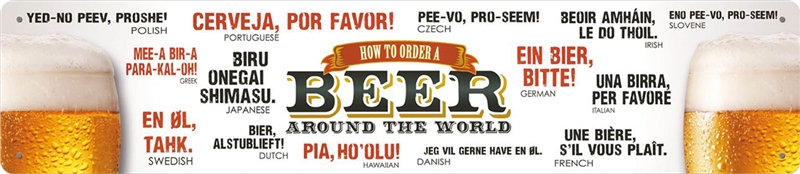 Deko Blechschild / Beer Around the world